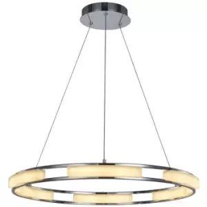 image of Italux Lighting - Italux Theodore - Modern LED Hanging Pendant Chrome, Warm White 3000K 2520lm Dimmable