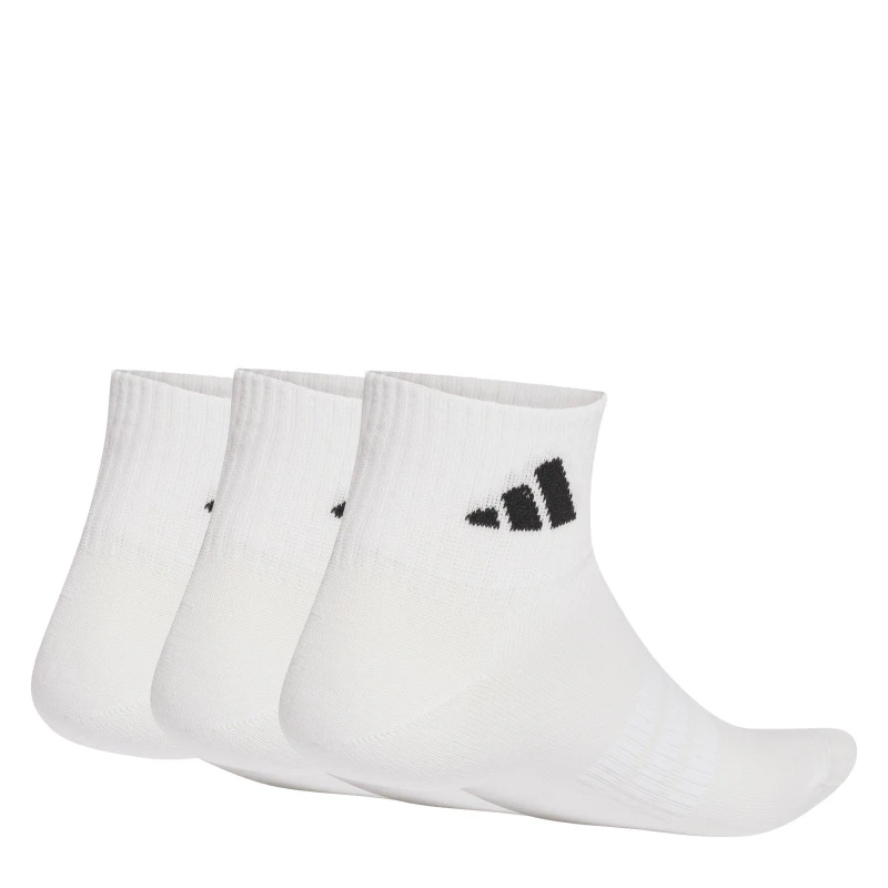 Image of adidas Thin And Light Ankle Socks 3 Pairs White/Black unisex 13 - 14.5