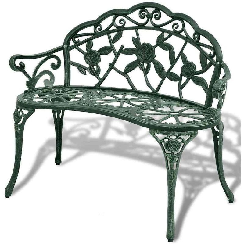 Image of VIDAXL Garden Bench 100cm Cast Aluminium Green Vidaxl 42166fr