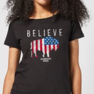 Image of American Gods Believe In Bull Womens T-Shirt - Black