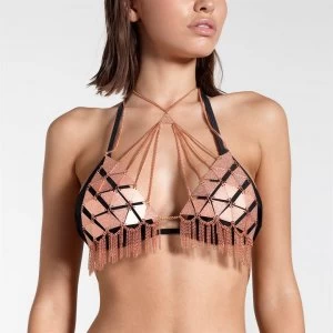 image of Firetrap Triangle Body Chain Bra - Rose Gold