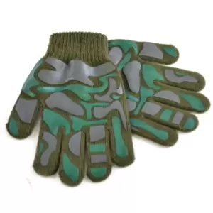 Image of Childrens Boys Camo Design Winter Magic Gloves (One Size) (Green)