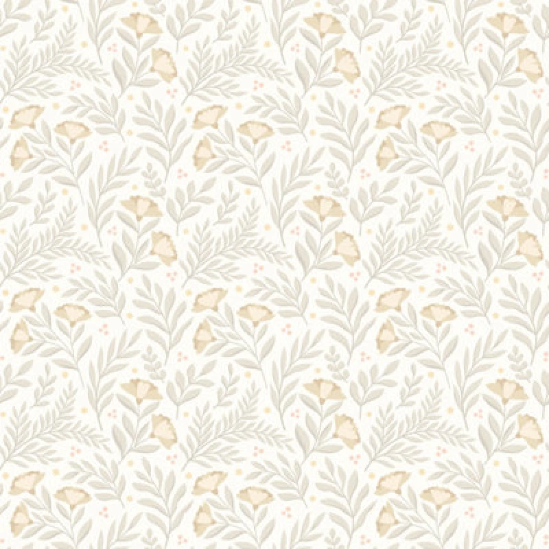 Image of Hoopla Walls Petite Posy Stone & Linen Smooth Matt Wallpaper