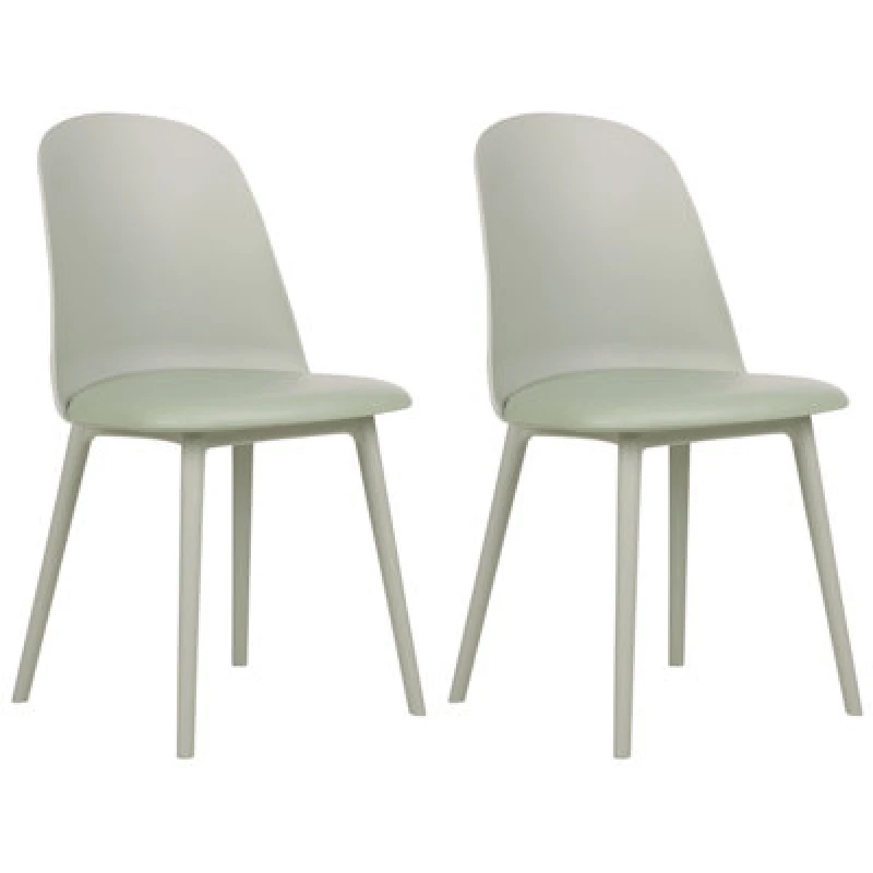 Image of Beliani Set Of 2 Dining Chairs Fomby Light Green