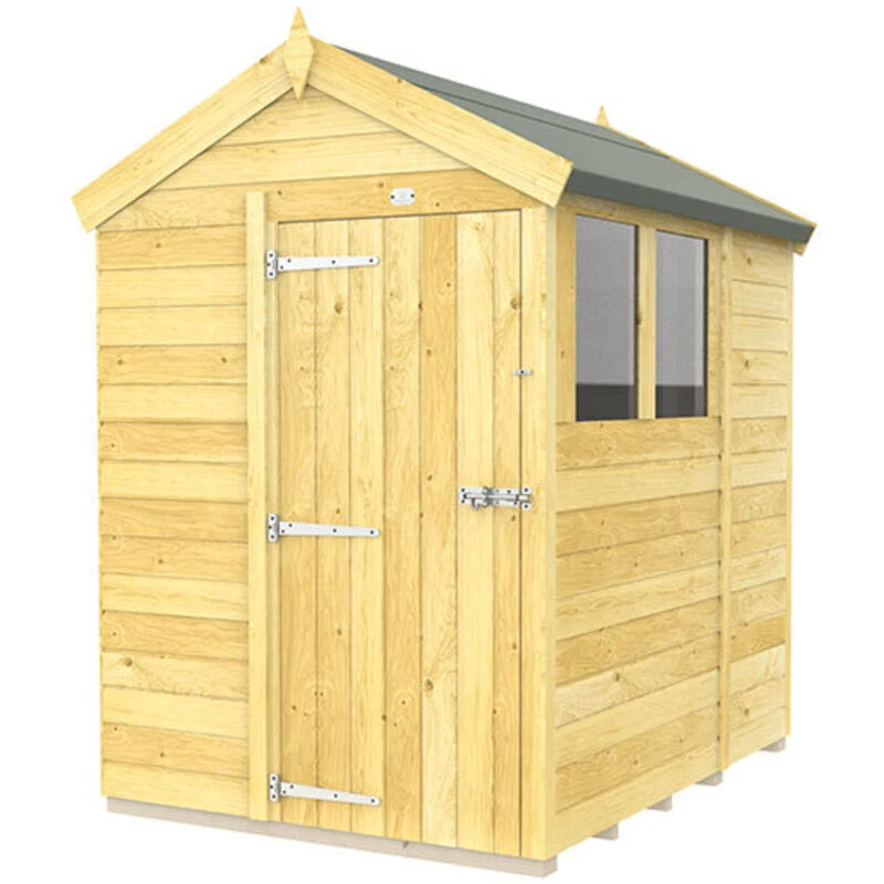 Image of Flat Pack Sheds DIY Sheds 5 x 6 Apex Shed, Brown 5X6AFF
