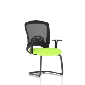Image of Astro Visitor Bespoke Fabric Seat Myrrh Green Cantilever Leg Mesh Chair