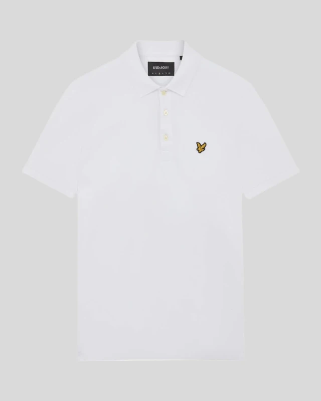 Image of Lyle & Scott Mens Plus Size Cotton Polo Shirt in White