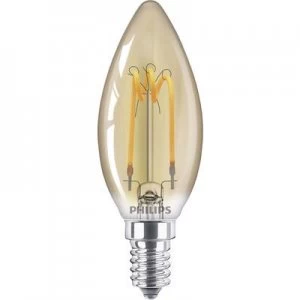 Image of Philips Lighting LED (monochrome) EEC A+ (A++ - E) E14 Candle 2.3 W = 14 W Gold (Ø x L) 35mm x 99mm Filament