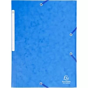 Image of Exacompta Elasticated 3 Flap Folders A4, Blue, 5 Packs of 10