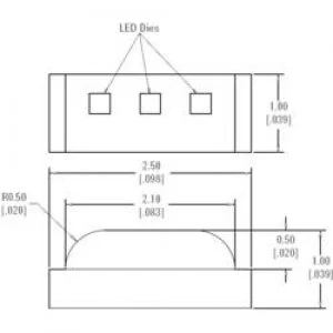 image of SMD LED multi colour Non standard Red Green Blue 80 mcd 170 mcd 60 mcd