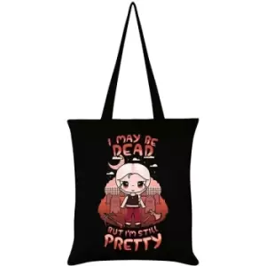 Image of Mio Moon I May Be Dead But Im Still Pretty Tote Bag (One Size) (Black/Orange) - Black/Orange