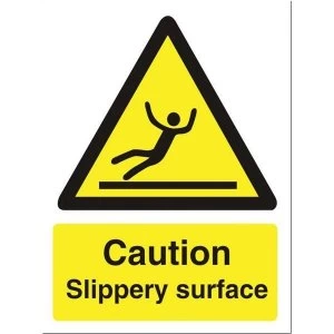 image of Stewart Superior WO134SAV Self Adhesive Vinyl Sign 150x200mm Caution Slippery Surface