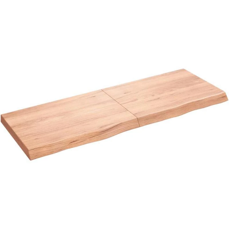 Image of Vidaxl Wall Shelf Light Brown 140X50X6cm Treated Solid Wood Oak, Brown 363705