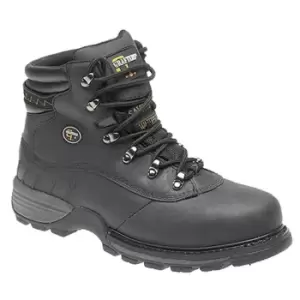 Image of Grafters Mens Safety Hiker Type Toe Cap Waxy Leather Boots (11 UK) (Black)