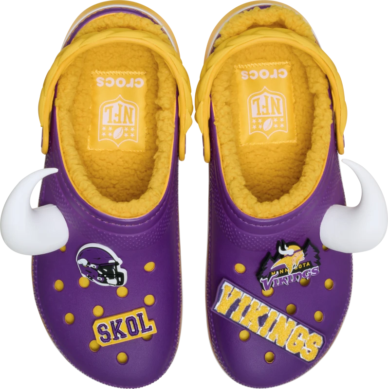 Image of Crocs Unisex NFL Minnesota Vikings Classic Lined Clogs Multi W4/M3