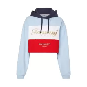 image of Tommy Jeans Tjw Crop Archive Hoodie - Blue