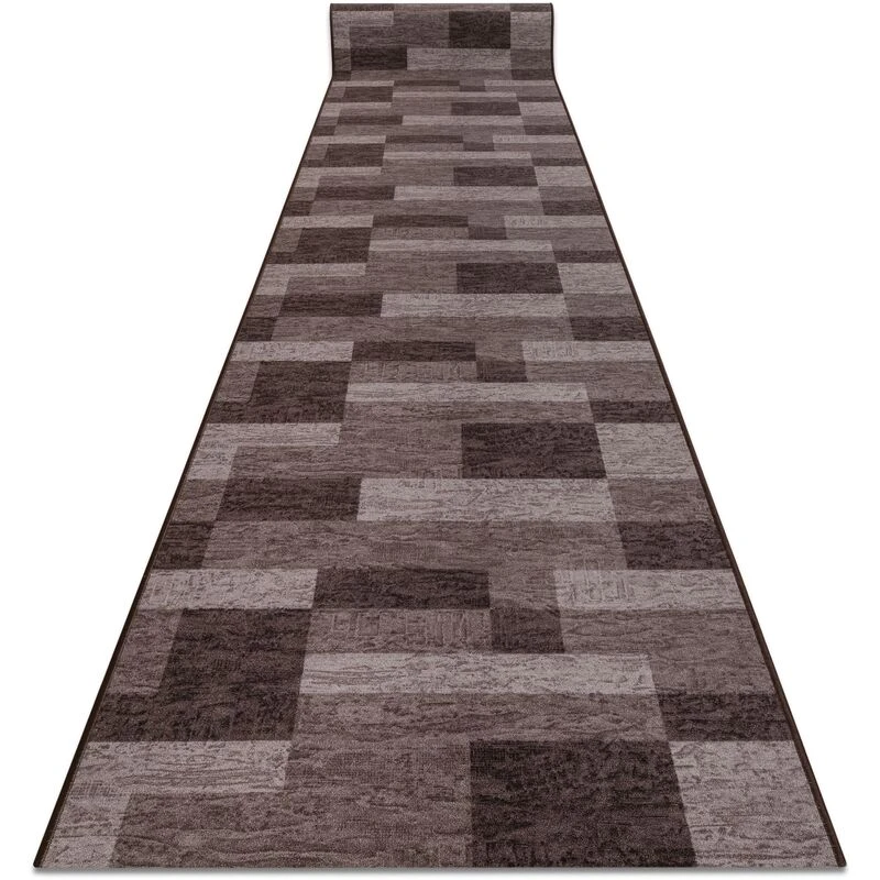Image of RugsX Runner Anti Slip Icona Gum Brown 80Cm 80X160 Cm