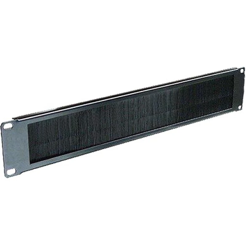 Image of Cablenet 2u Brush Strip Panel Letter Box Style Black