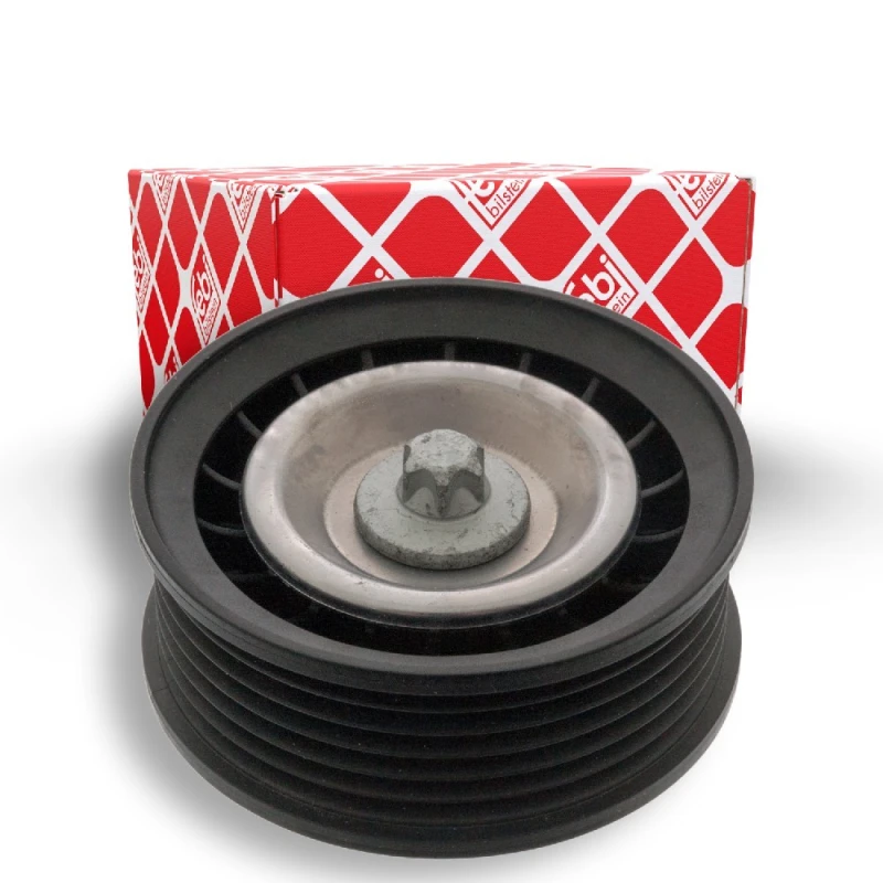 Image of FEBI BILSTEIN 47333 Idler Pulley with screw Plastic Deflection/Guide Pulley,v-ribbed belt (312)