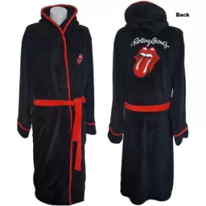 Image of The Rolling Stones - Classic Tongue Unisex Large - X-Large Bathrobe - Black