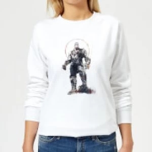 image of Marvel Avengers Infinity War Thanos Sketch Womens Sweatshirt - White - L