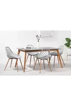 image of York Grey 150cm Dining Table with 4 Aurora Chairs