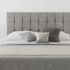 Image of Sinatra Upholstered Headboard, Firenza Velour, Silver - Headboard 60cm Size Double (135x200)