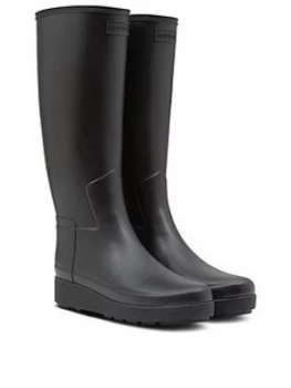 image of Hunter Refined Creeper Tall Welly, Black, Size 5, Women