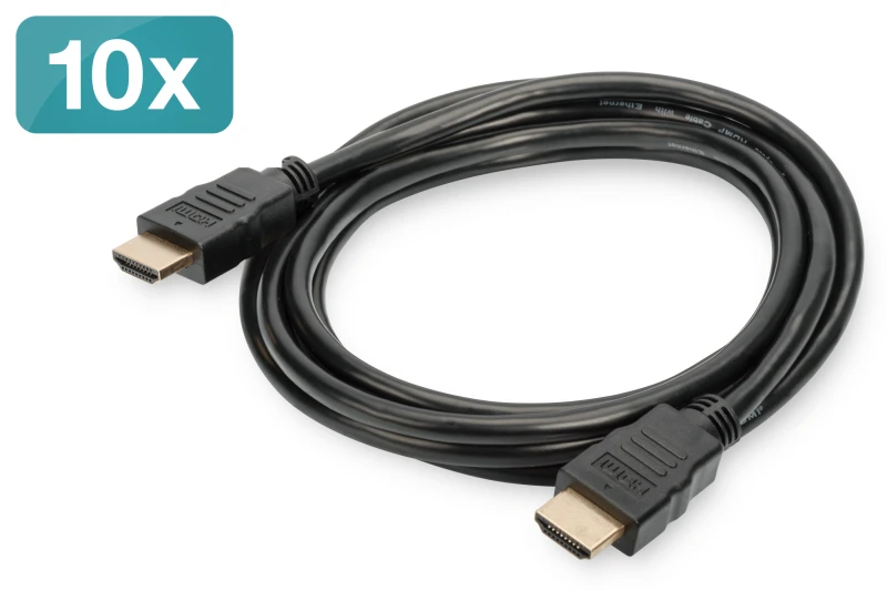 Image of Digitus HDMI High Speed with Ethernet Connection Cable. Pack of 10 pcs