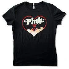 Pink - Blow Hearts Unisex Medium T-Shirt - Black