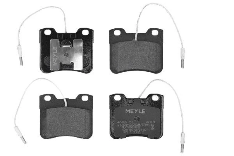 Image of MEYLE 025 212 6717/W Brake pad set Front Axle, incl. wear warning contact, Original Quality, with anti-squeak plate Brake Pad Set,disc brake (402)