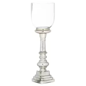 image of Mercury Effect Glass Top Tall Candle Pillar Holder