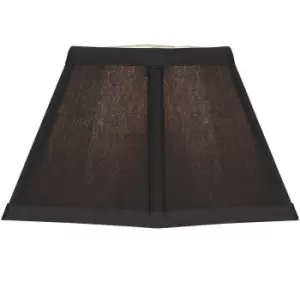 image of 5" Inch Square Tapered Lamp Shade Black Faux Silk Fabric Cover Modern Elegant