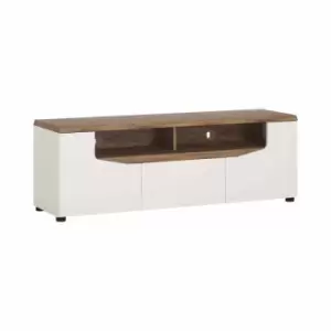 Toledo 2 Door 1 Drawer TV Unit In White And Oak Effect