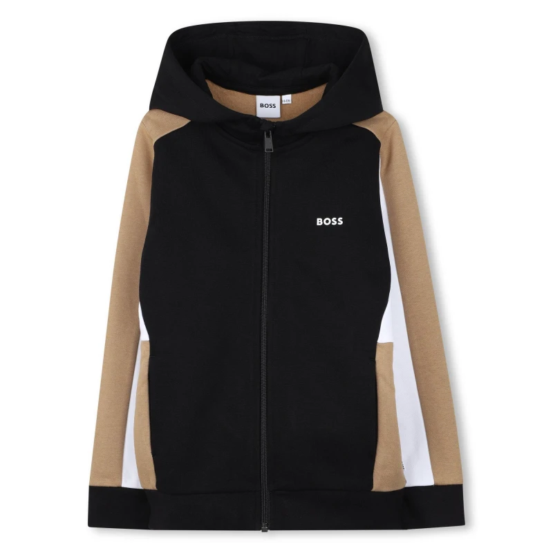Image of Boss Kids Hooded Full Zip Fleece Full Zip Fleece Tops 8Y Black 53036603175