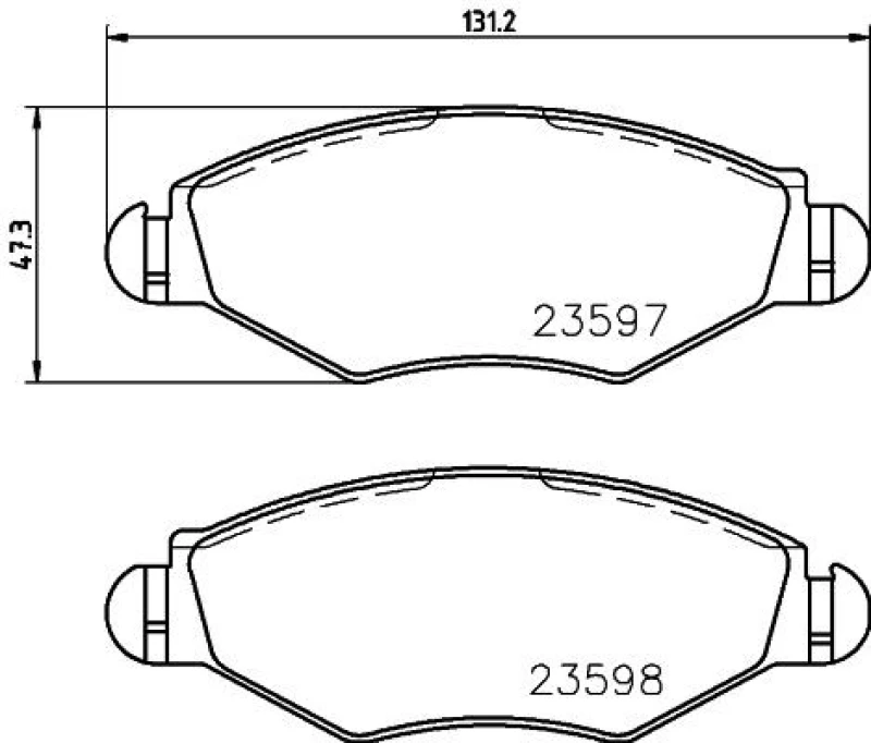 Image of HELLA Brake pad set HELLA 8DB 355 009-411