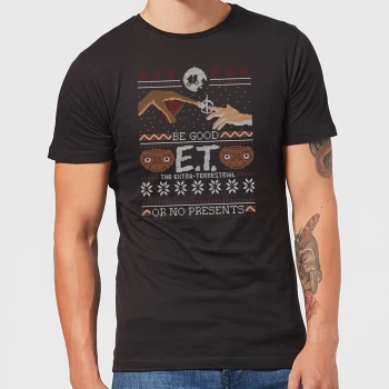 image of E.T. the Extra-Terrestrial Be Good or No Presents Mens T-Shirt - Black - 3XL - Black