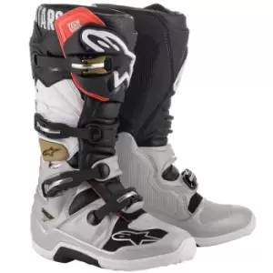 image of Alpinestars Tech 7 Black Silver White Gold US 10