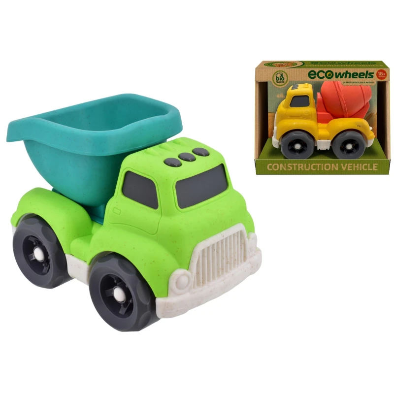 Image of Eco Wheels Bio Plastic Construction Vehicle 16cm (Colours Vary) Multi unisex