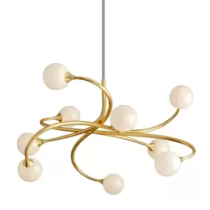 image of Signature 9 Light Chandelier Gold Leaf, Glass