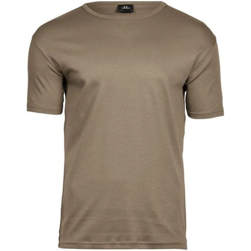 Image of TEE JAYS Mens Interlock T-Shirt in Cream Size: Small Cream Male S