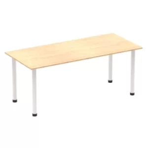 Image of Impulse 1800mm Straight Table Maple Top White Post Leg