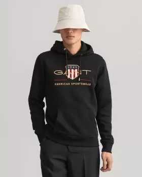 Image of GANT Men Archive Shield Hoodie (4XL) Black