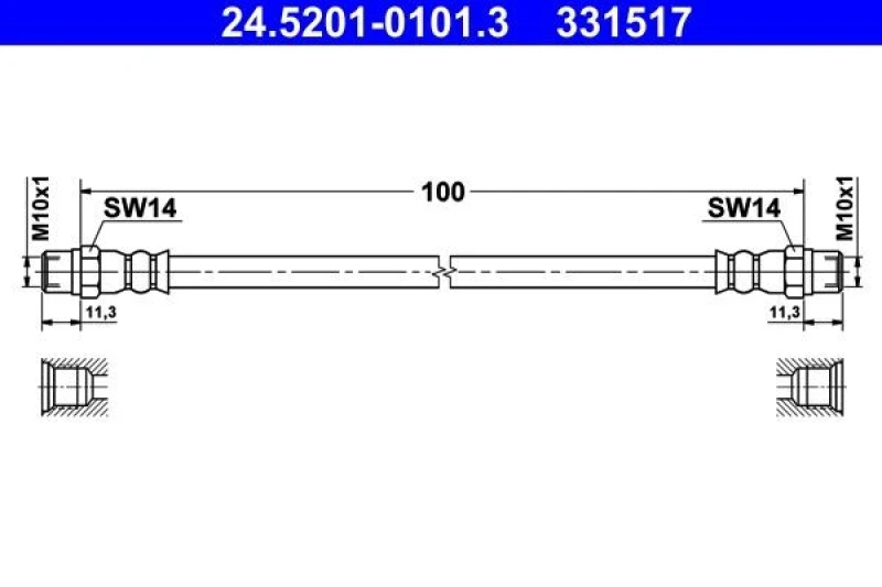 Image of Brake hose ATE 24.5201-0101.3