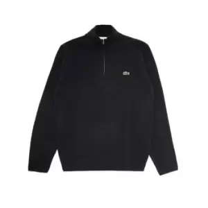 image of Lacoste Mens Wool Trucker Sweater Size 2 - XS Black