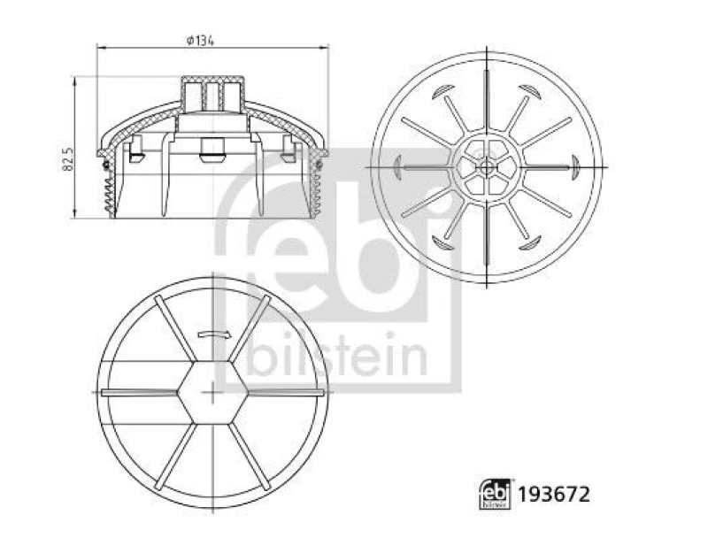 Image of Oil filter housing cap FEBI BILSTEIN 193672