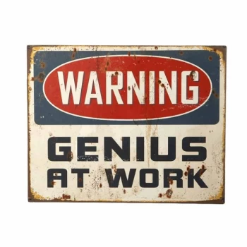 image of Warning Genius Plaque By Heaven Sends