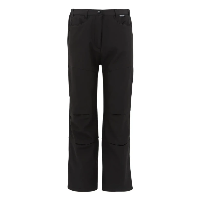 Image of Regatta Boys Softshell Walking Trousers 9-10 Years - Waist 61-64cm (Height 135-140cm) Black RKJ140B-800-9