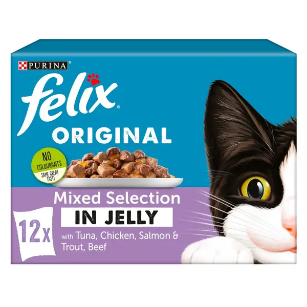 image of Purina Felix Original Mixed Cat Food in Gravy 12 x 100g