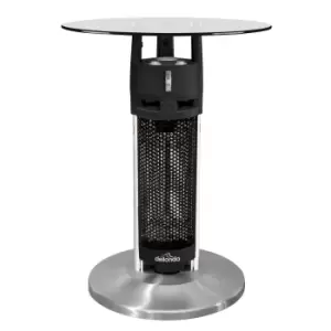 image of Dellonda Bistro Table with 1200W Heater, 65cm, Black/Stainless Steel DG62